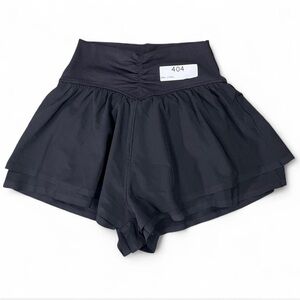 Aerie Black Real Me Pleated Flowy Short.